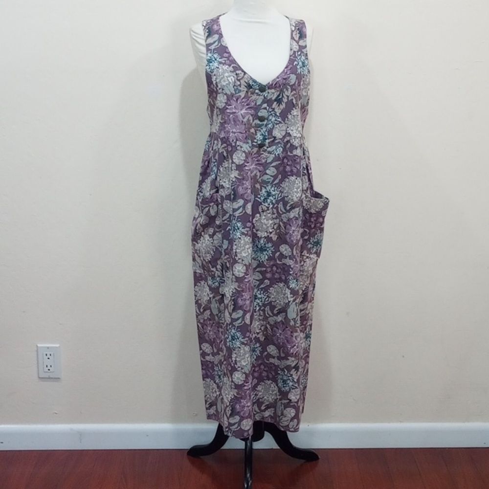 Laura Ashley Vintage 80s Dress Cotton & Wool Blend Floral Cottagecore Jumper 12